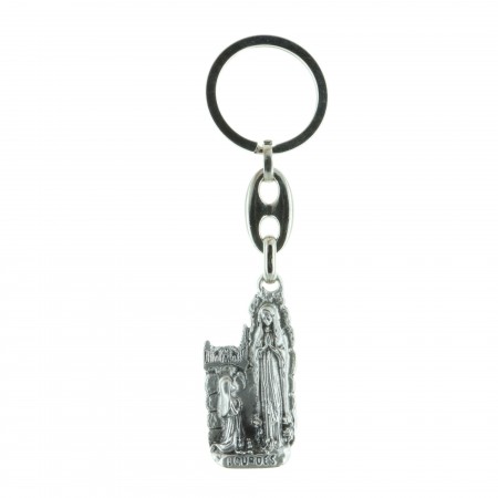 Key-ring Apparition silhouette and Basilica of Lourdes