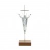 Crucifix métal argenté et Christ ressuscité 19,5 cm