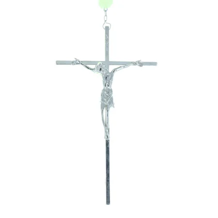 Glow-in-the-dark rosary cube-shaped beads and Lourdes Apparition centerpiece