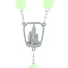 Glow-in-the-dark rosary cube-shaped beads and Lourdes Apparition centerpiece