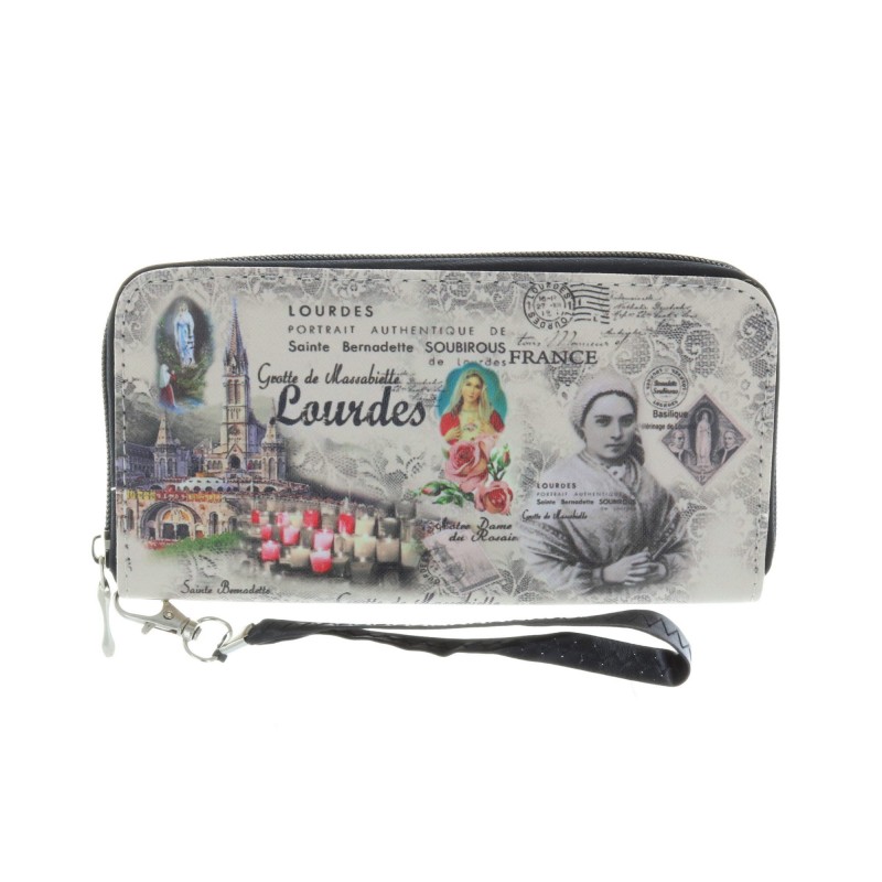 Rectangular zippered purse and Lourdes Apparition