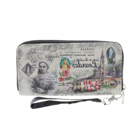 Porte monnaie rectangle à zip et Apparition de Lourdes