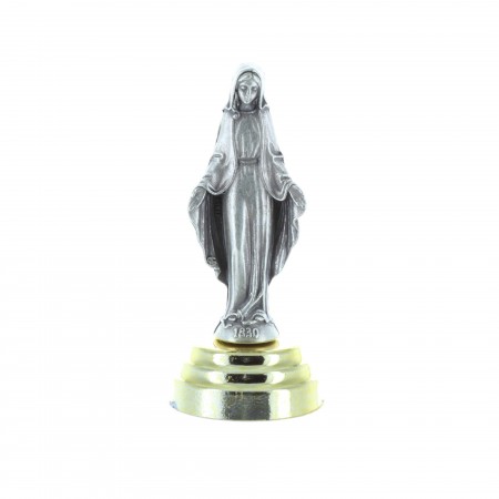 Statua Madonna Miracolosa con base dorata magnetica 6 cm