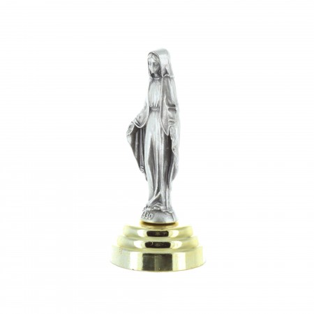 Statua Madonna Miracolosa con base dorata magnetica 6 cm