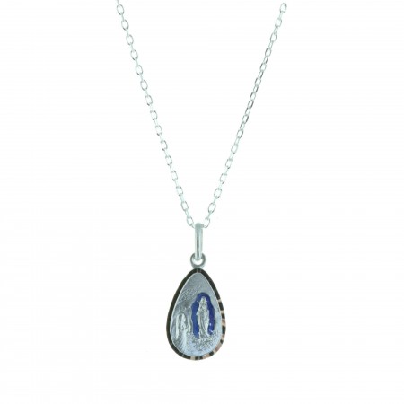 Silver jewellery Lourdes Apparition chain and medallion