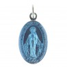 Médaille métal émaillé bleu 1 face Vierge Miraculeuse