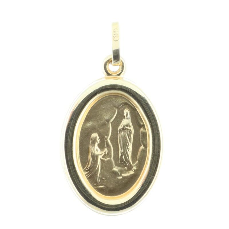 Lourdes Apparition 9-carat Gold medal, double sided 0,85g