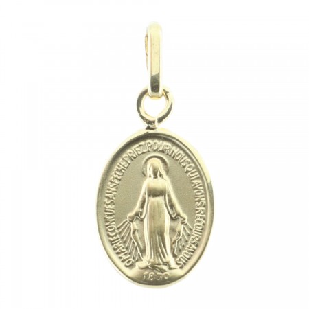 Médaille Vierge Miraculeuse Or 18 carats, 10mm , bords polis 0,39g