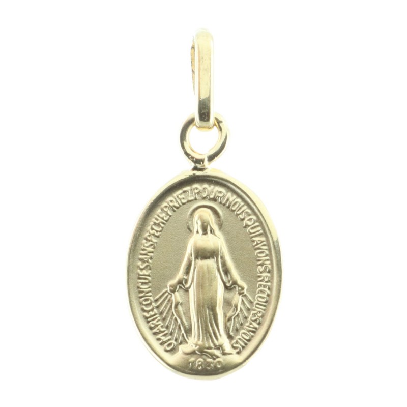 Medaglia de la Madonna Miracolosa in Oro 18 carati, bordi lucidati 0,39g