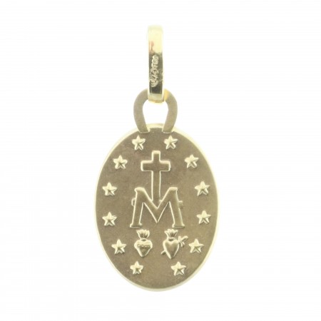 Médaille Vierge Miraculeuse Or, 10mm , bords polis
