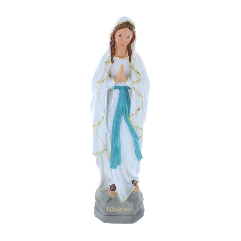 Our Lady of Lourdes sequined resin statue 40 cm