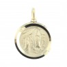 Médaille plaqué Or 18 carats ronde, Portrait Vierge Marie et Apparition de Lourdes