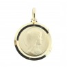 Médaille plaqué Or 18 carats ronde, Portrait Vierge Marie et Apparition de Lourdes