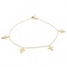 Gold-plated chain bracelet and hanging strass cross