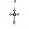Wood rosary and centerpiece Lourdes Apparition