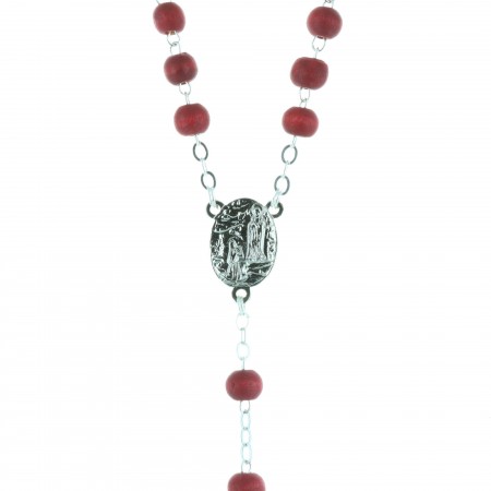 Lourdes Rose-scented rosary with box and prayer