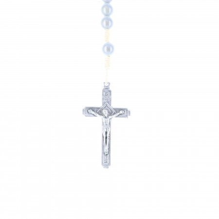Chapelet de Lourdes en corde grains translucides et coeur Apparition de Lourdes