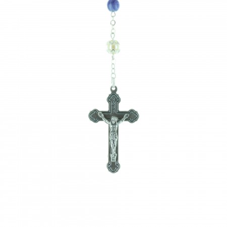 Rosario acqua di Lourdes perline vetro e crociera Apparizione di Lourdes