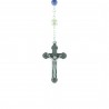 Lourdes water rosary, glass beads and Lourdes Apparition centerpiece