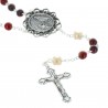 Lourdes water rosary, glass beads and Lourdes Apparition centerpiece