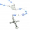 Glass rosary heart shaped beads and Lourdes Apparition centerpiece