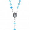 Glass rosary, translucent beads and Lourdes Apparition paters