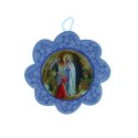 Sopraculla croce e fiore Apparizione Lourdes 11 x 17 cm