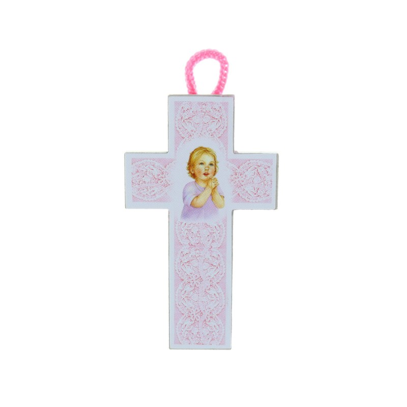 Sopraculla croce e fiore Apparizione Lourdes 11 x 17 cm