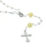 Chapelet de Lourdes en verre grains irisés et paters en forme de rose