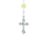 Chapelet de Lourdes en verre grains irisés et paters en forme de rose