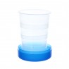 Bicchiere pieghevole plastico blu e Apparizione di Lourdes