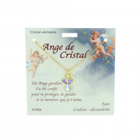 Birth fancy necklace and genuine Crystal Angel