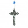 Rosario vetro perline colorate e crociera apribile Apparizione di Lourdes