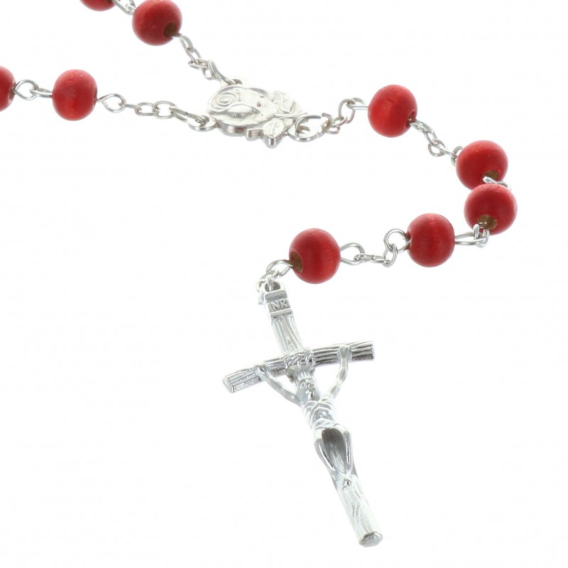 Rose-scented rosary and box with Lourdes Apparition picture