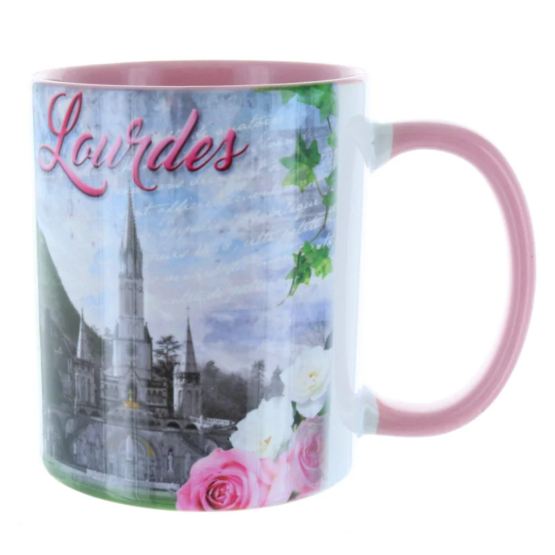 Mug Shrine of Lourdes coloured inside
