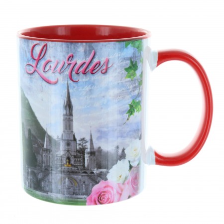 Mug Shrine of Lourdes coloured inside