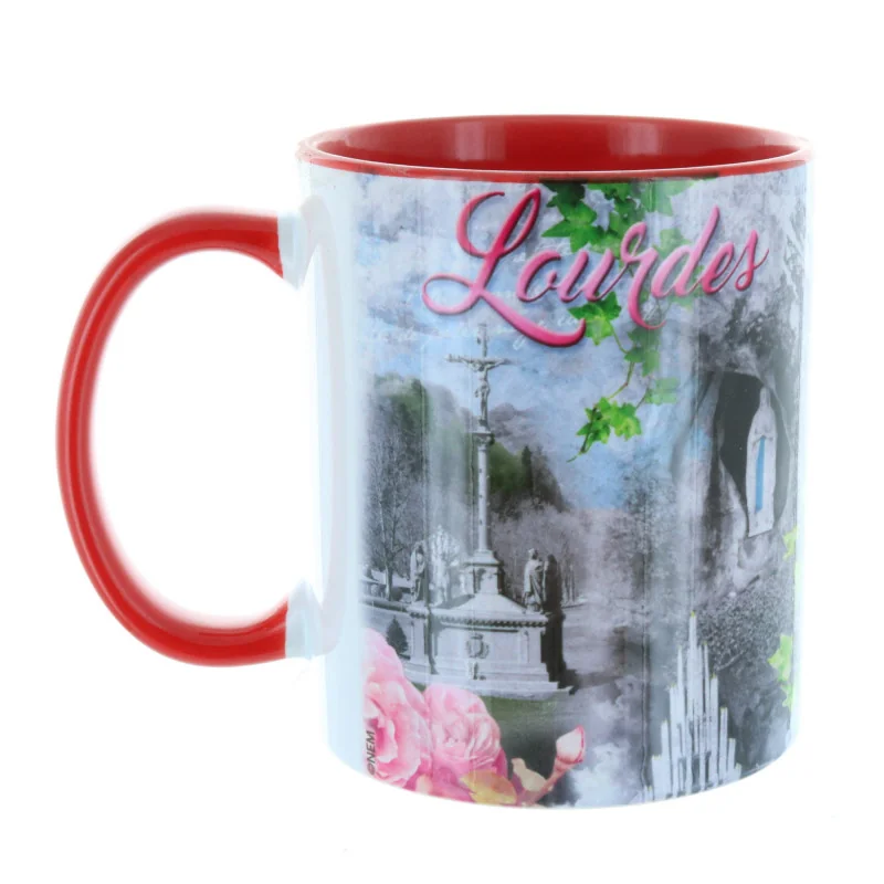 Mug Shrine of Lourdes coloured inside