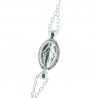 Sterling silver rosary necklace Miraculous Medal centerpiece
