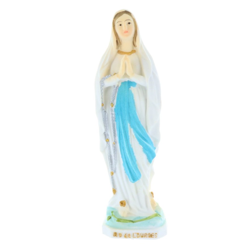 Our Lady of Lourdes colour resin statue 8 cm