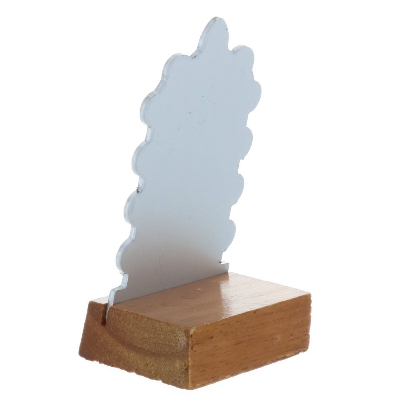 Chevalet religieux découpé Apparition de Lourdes argentée 3,5 x 7 cm