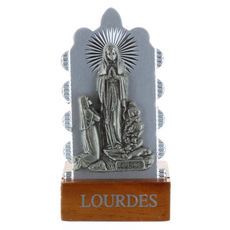 Lourdes Apparition silvery cut picture frame 3.5 x 7 cm