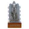 Chevalet religieux découpé Apparition de Lourdes argentée 3,5 x 7 cm