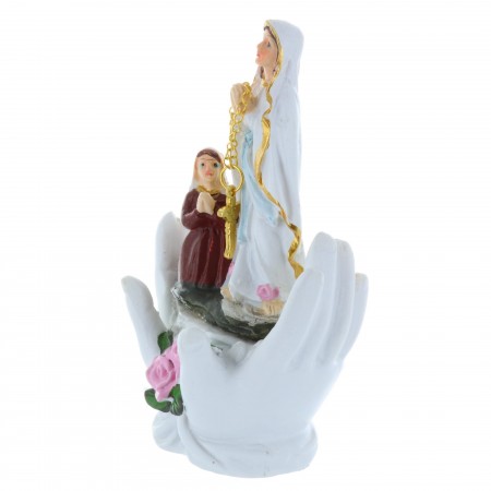 Statue Apparition de Lourdes et mains en résine 11 cm