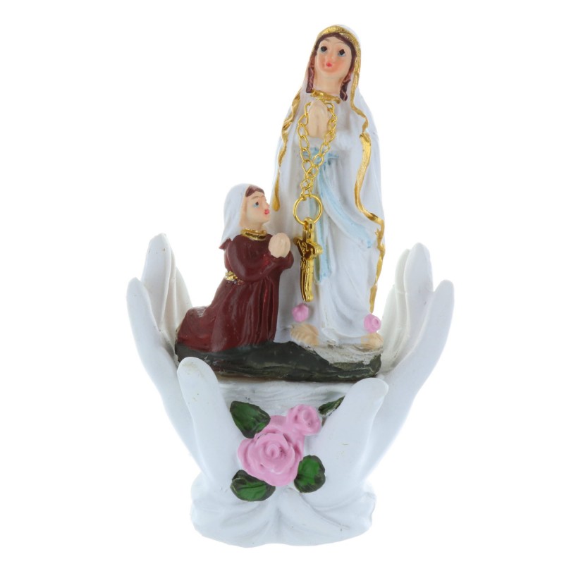 Lourdes Apparition statue in resin hands 11 cm