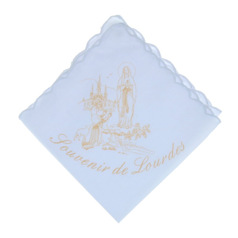 Mouchoir Apparition de Lourdes et souvenir de Lourdes