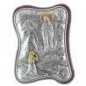 Chevalet religieux ondulé Apparition de Lourdes argentée 4,5 x 6,5 cm