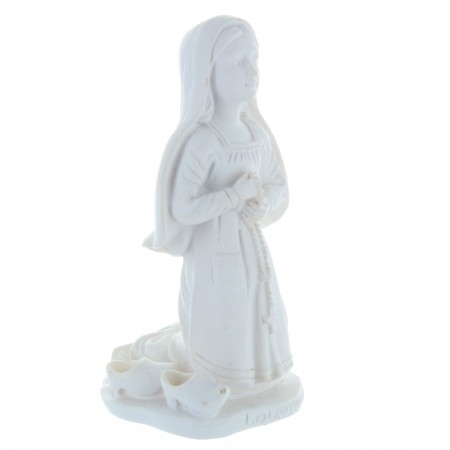 Statue Sainte Bernadette blanche en résine 12 cm