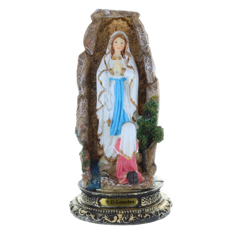 Lourdes Apparition in a Grotto resin statue 14 cm