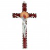 Crucifix en métal du Sacré coeur de Jésus 17 cm