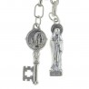 Porte-clés deux pendentifs, Vierge Marie et Apparition de Lourdes